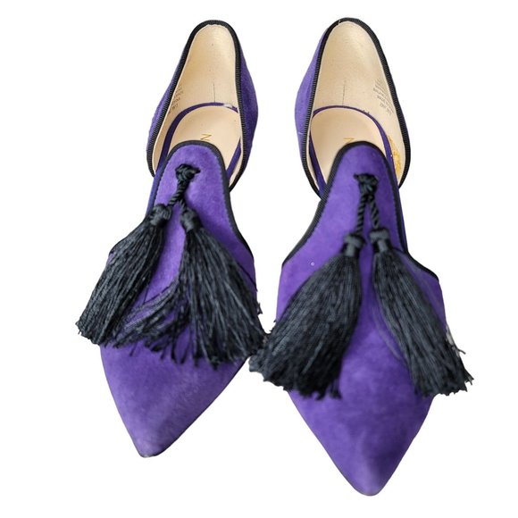 Nine West Women's Tyrell Suede Pump color Purple with Black tassels size 5 - Picture 8 of 8
